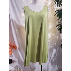 Comfy USA Womens Full Long Tank Top Tunic Size XL Lagenlook Green Soft Modal